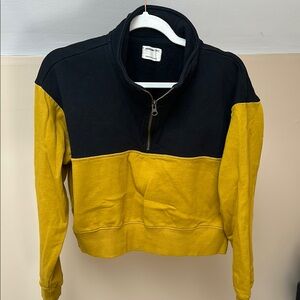 Jackson Rowe Black and Yellow Half-Zip Sweatshirt, L